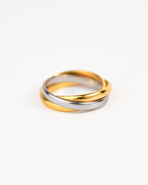 指輪・リング Basic Two Tone Ring #3402 Two tone Interlink Ring – Zynnia
