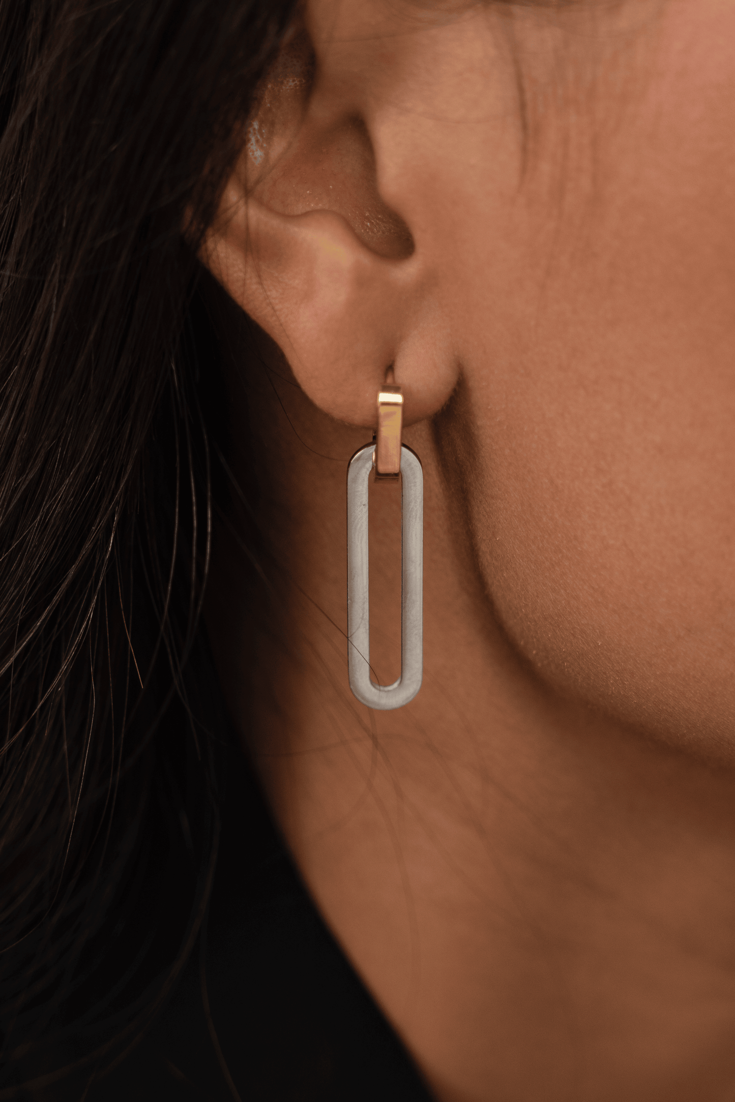 Two Tone Convertible Link Earrings