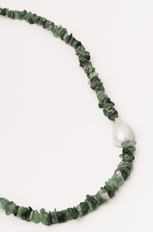 Emerald & Serpentine Beaded Necklace