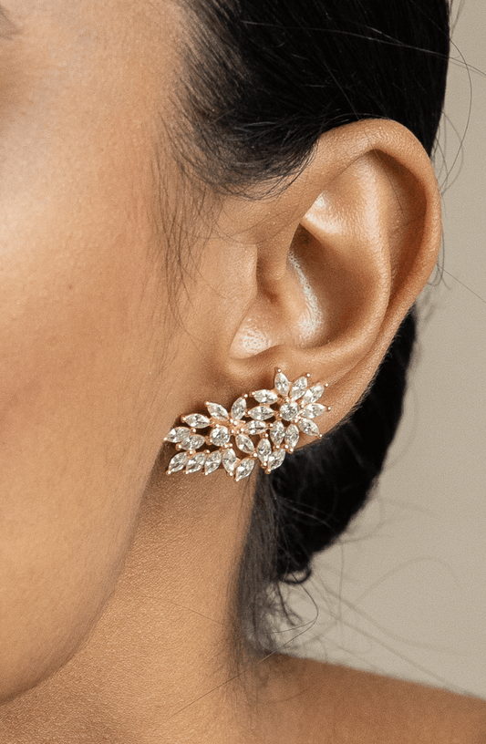 Sterling Silver Flower Cluster Ear Climbers