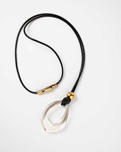 See Through Sphere Cord Necklace Gold – Zynnia