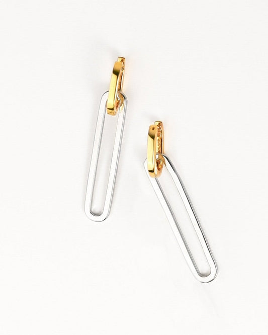 Two Tone Convertible Link Earrings