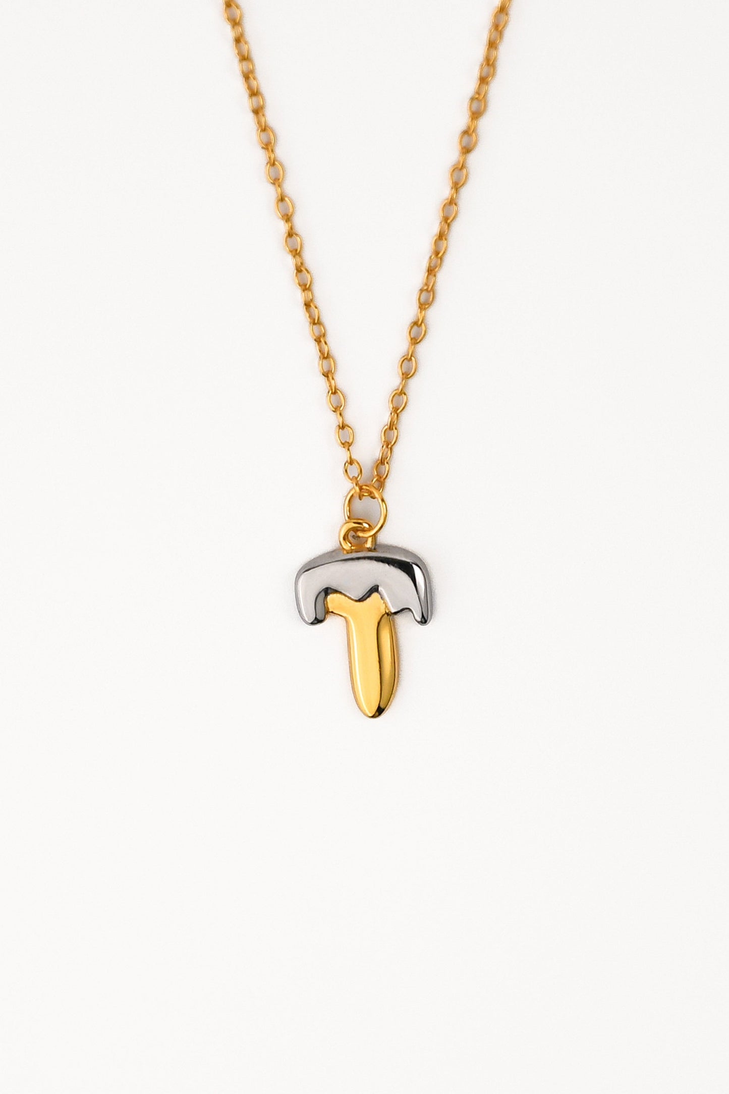 Two tone Bubble Initial Necklace