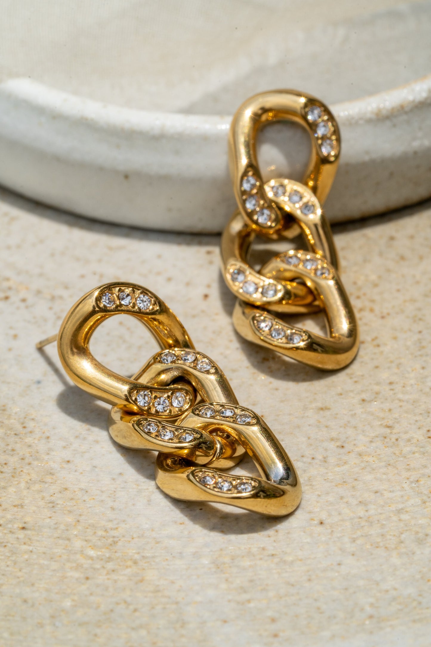 Studded Cuban Chain Earrings
